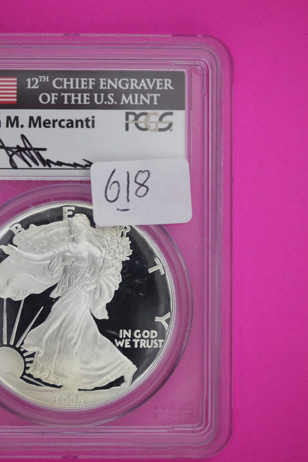 1995 P PR 69 Silver Eagle PCGS John Mercanti Certified Graded Authentic Coin 618