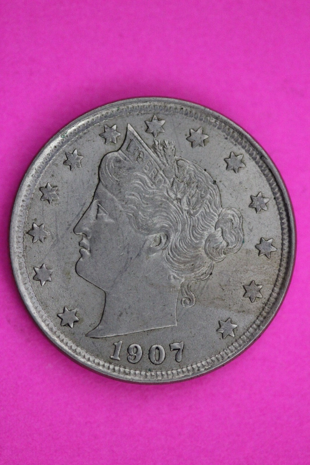 High Grade 1907 V Liberty Nickel Exact Coin Pictured Scarce Semi Key Date 12