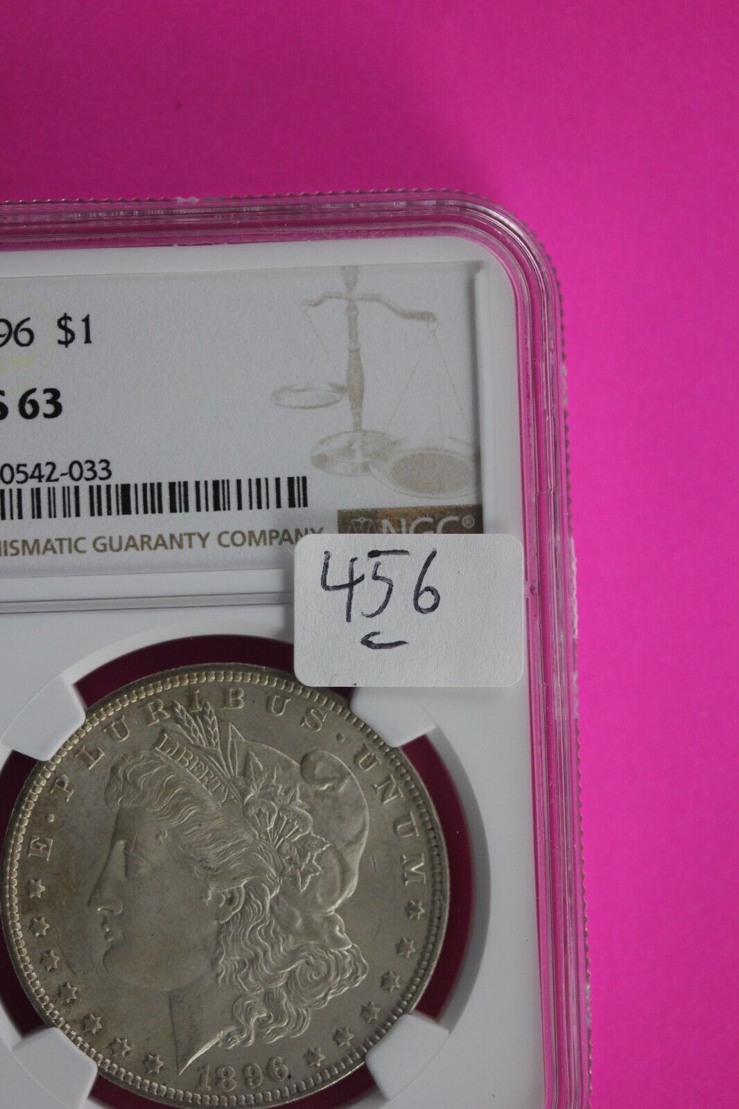 1896 P MS 63 Liberty Morgan Silver Dollar NGC Certified Graded Slab 456