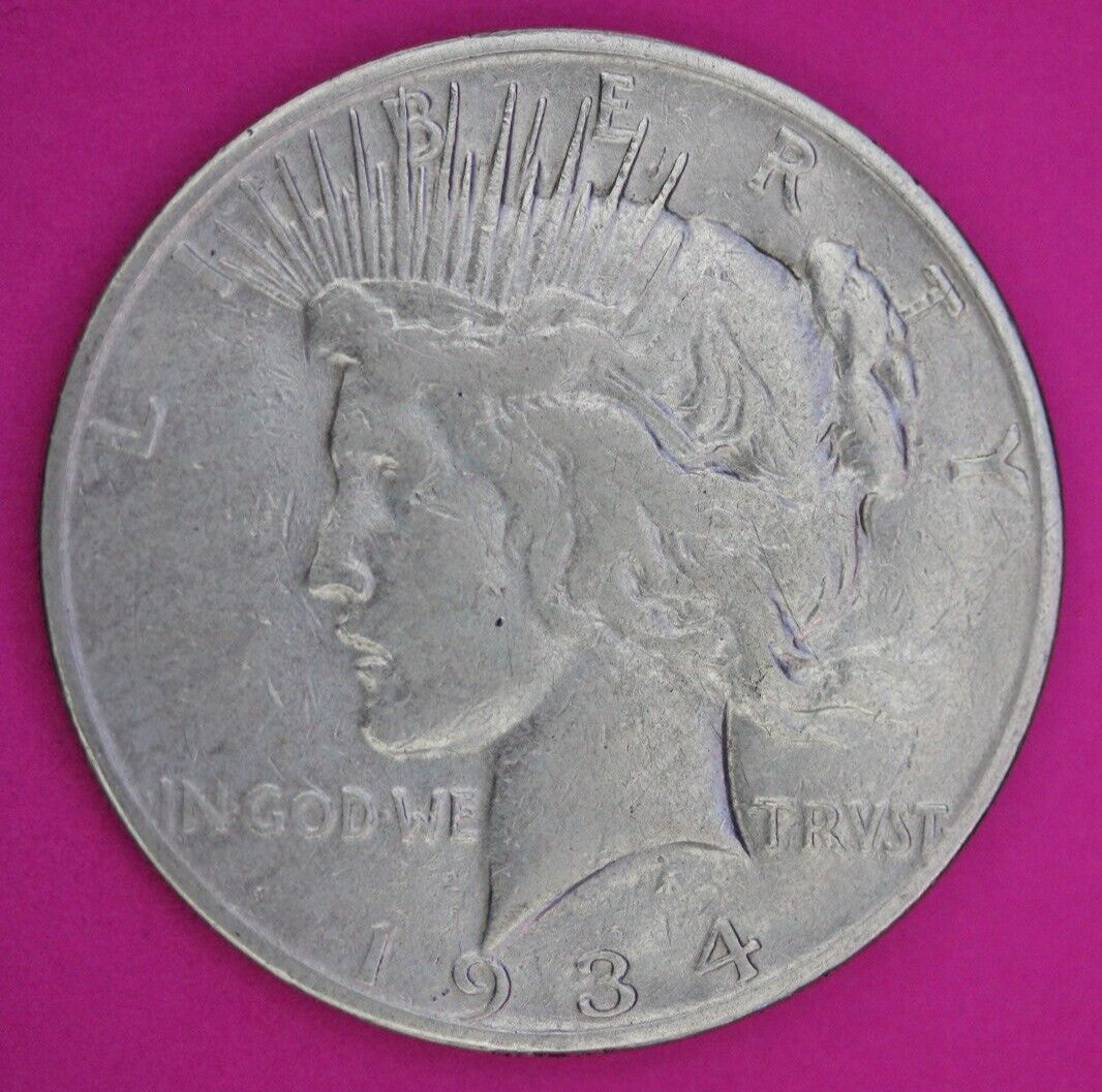1934 S Liberty Peace Silver Dollar Scarce Semi Key Date Coin San Francisco 189