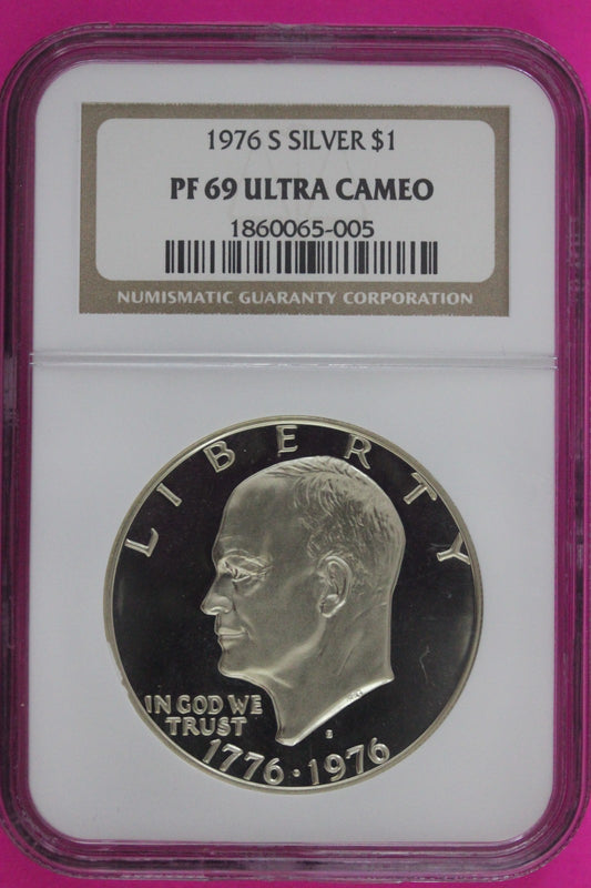 1976 S PR 69 UCAM Silver Ike Eisenhower Dollar NGC Certified Authentic Slab 41