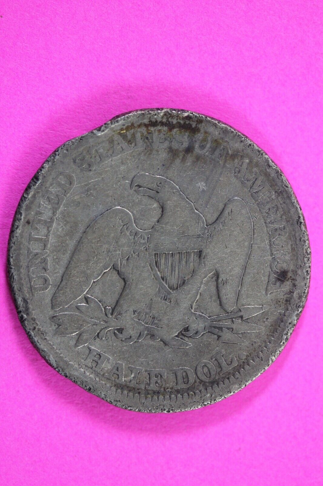 1857 P Seated Liberty Half Dollar Silver Semi Key Date Exact Coin In Pics 11