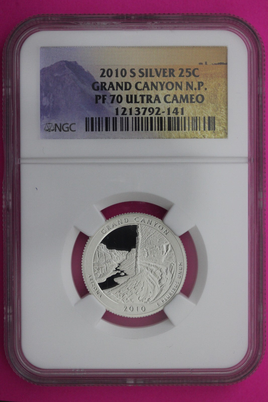 2010 S PF 70 Silver Quarter Grand Canyon National Park NGC Graded Certified 458