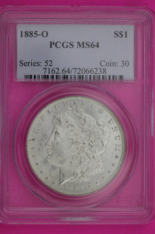 1885 O MS 64 Liberty Morgan Silver Dollar PCGS Certified Authentic Slab 1173