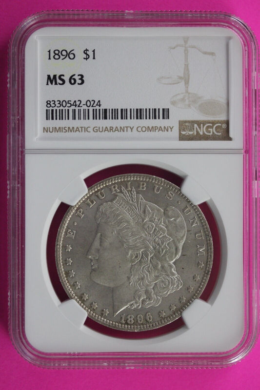 1896 P MS 63 Liberty Morgan Silver Dollar NGC Certified Graded Slab 451