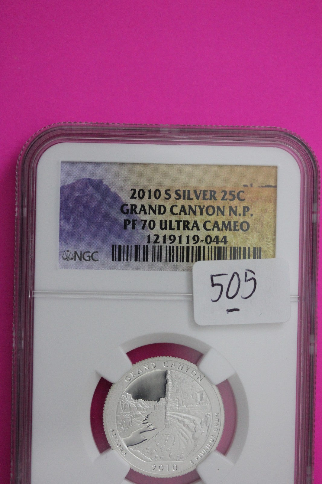 2010 S PF 70 Silver Quarter Grand Canyon Park ATB NGC Graded Certified Slab 505