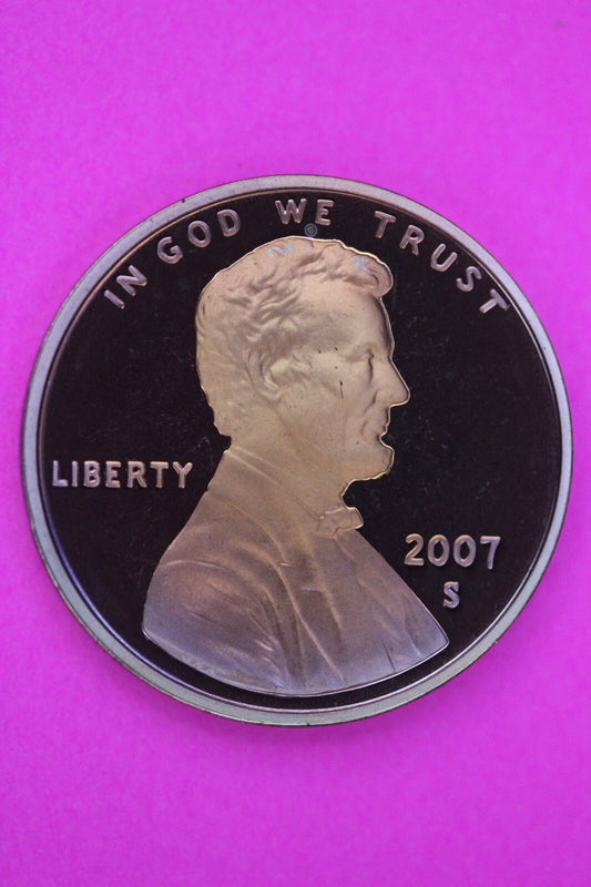 Gem Proof 2007 S Ultra Deep Cameo Lincoln Memorial Cent Same Coin In Pics TOM30