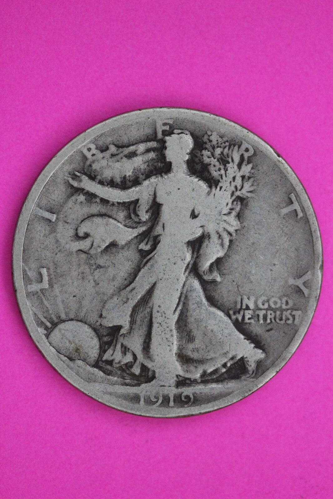 1919 P Walking Liberty Silver Half Dollar Guaranteed Authentic Genuine Coin 1171