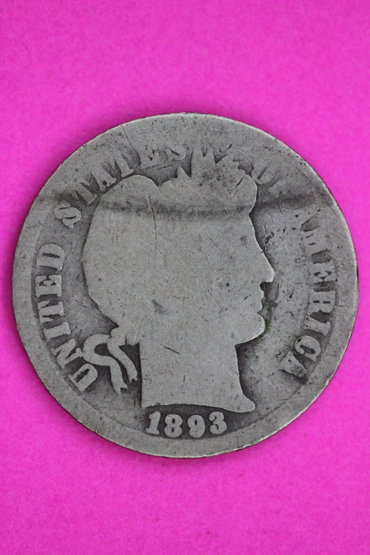 1893 O Barber Liberty Dime Silver Coin Semi Key Date Guaranteed Authentic 1349