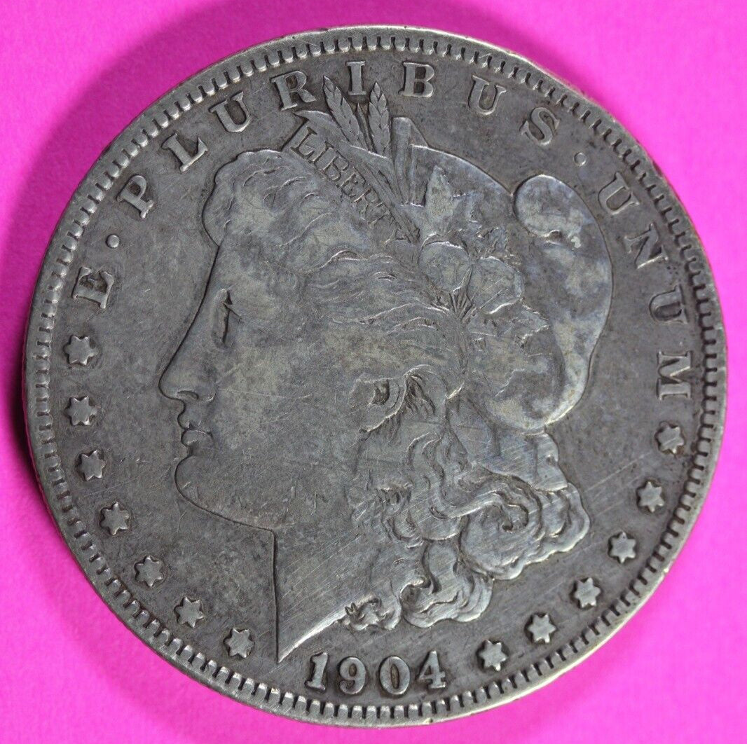 1904 S Morgan Lady Liberty Silver Dollar Key Date Coin San Francisco Mint 53