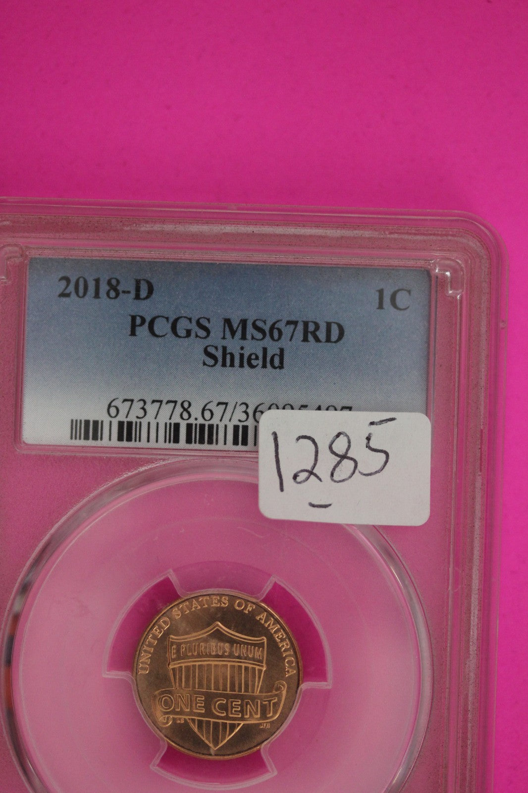 2018 D MS 67 Red Abraham Lincoln Shield Cent NGC Certified Graded Authentic 1285