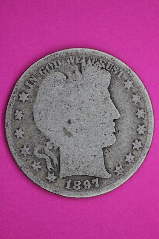 1897 P Barber Liberty Half Dollar Silver Coin You Get The Coin In Pics TOM 40