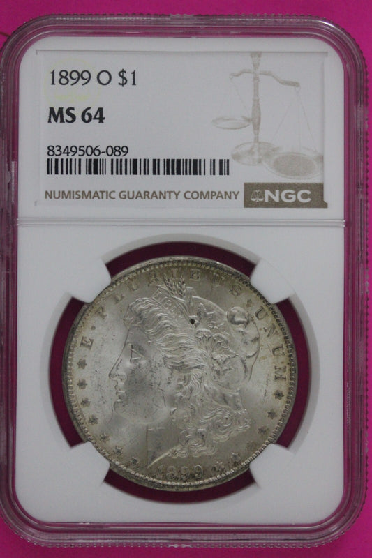 1899 O MS 64 Liberty Morgan Silver Dollar NGC Certified Graded Authentic 771