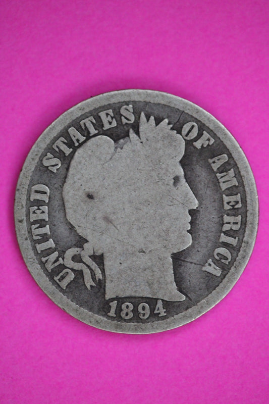 1894 P Barber Liberty Dime Silver Exact Coin Shown Authentic & Genuine 2833