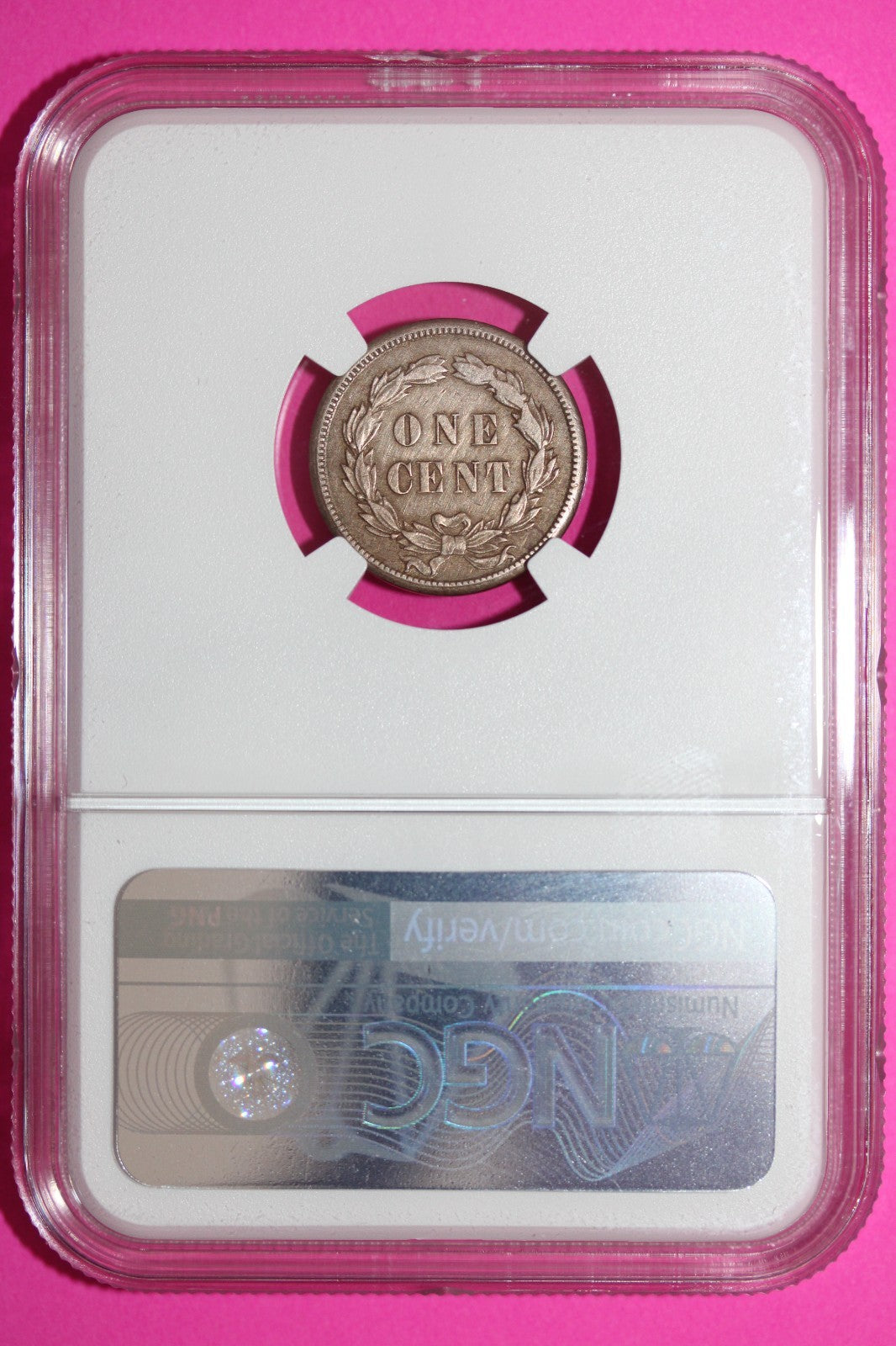 1859 Indian Head Cent Penny AU Details Cleaned NGC Certified Authentic Slab 898