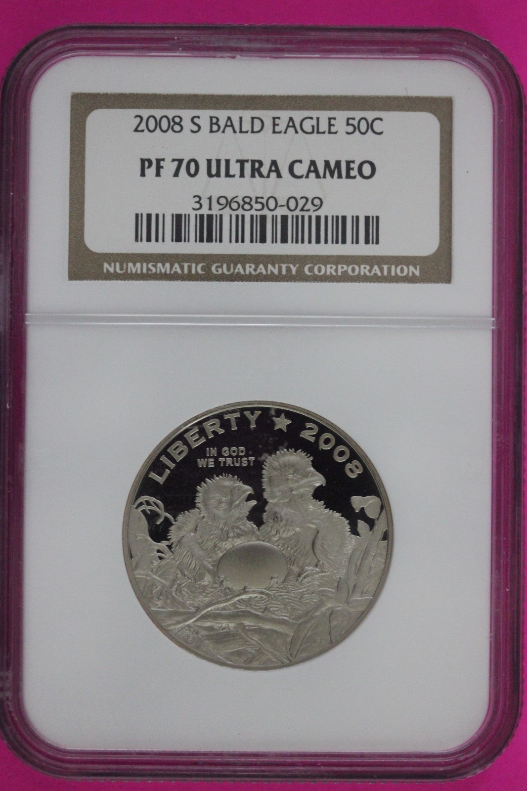 2008 S PF 70 Bald Eagle Commemorative Half Dollar NGC Certified Authentic 61