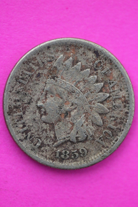 1859 Copper Nickel Indian Head Cent Penny Early Type Coin Exact Coin Pictured 48