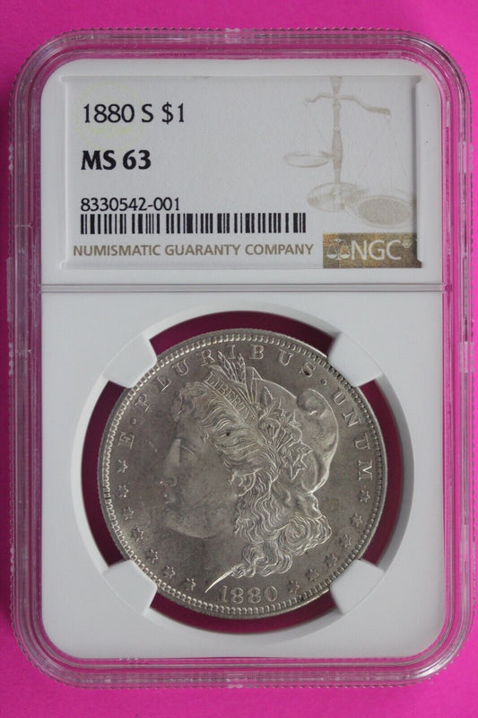 1880 S MS 63 Liberty Morgan Silver Dollar NGC Certified Graded Authentic Slab 08