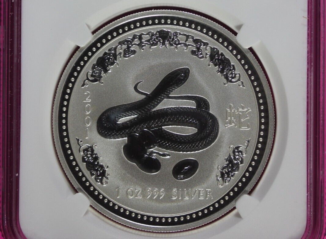 2001 MS 69 Year Of The Snake Australia Lunar NGC Certified Authentic Slab 905