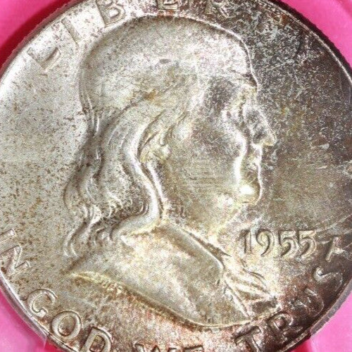 Gold Toned 1955 P MS 65 Bugs Bunny Ben Franklin Half Dollar Trueview PCGS 1188