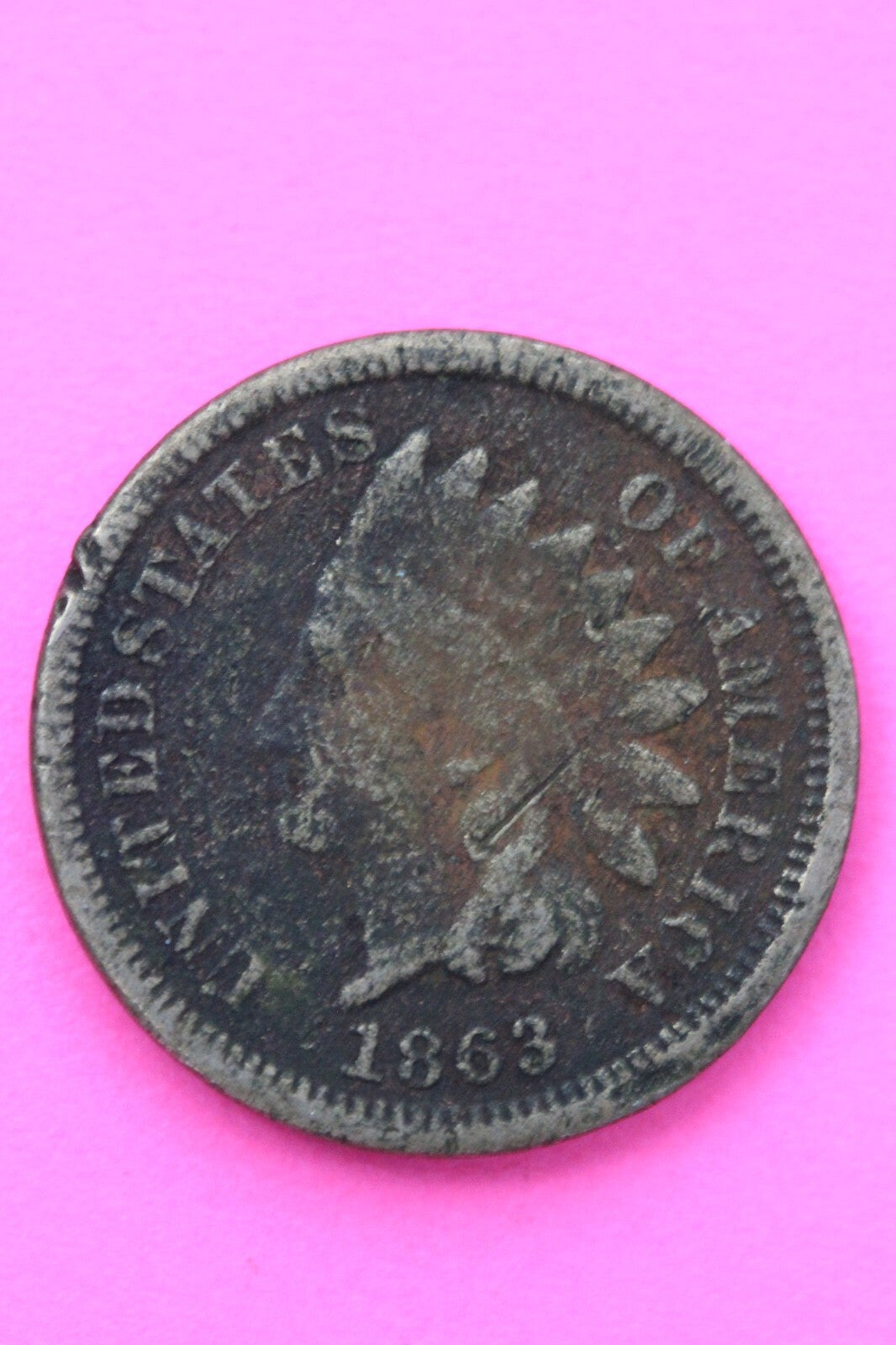 1863 Copper Nickel Indian Head Cent Penny Exact Early Type Coin Pictured 86