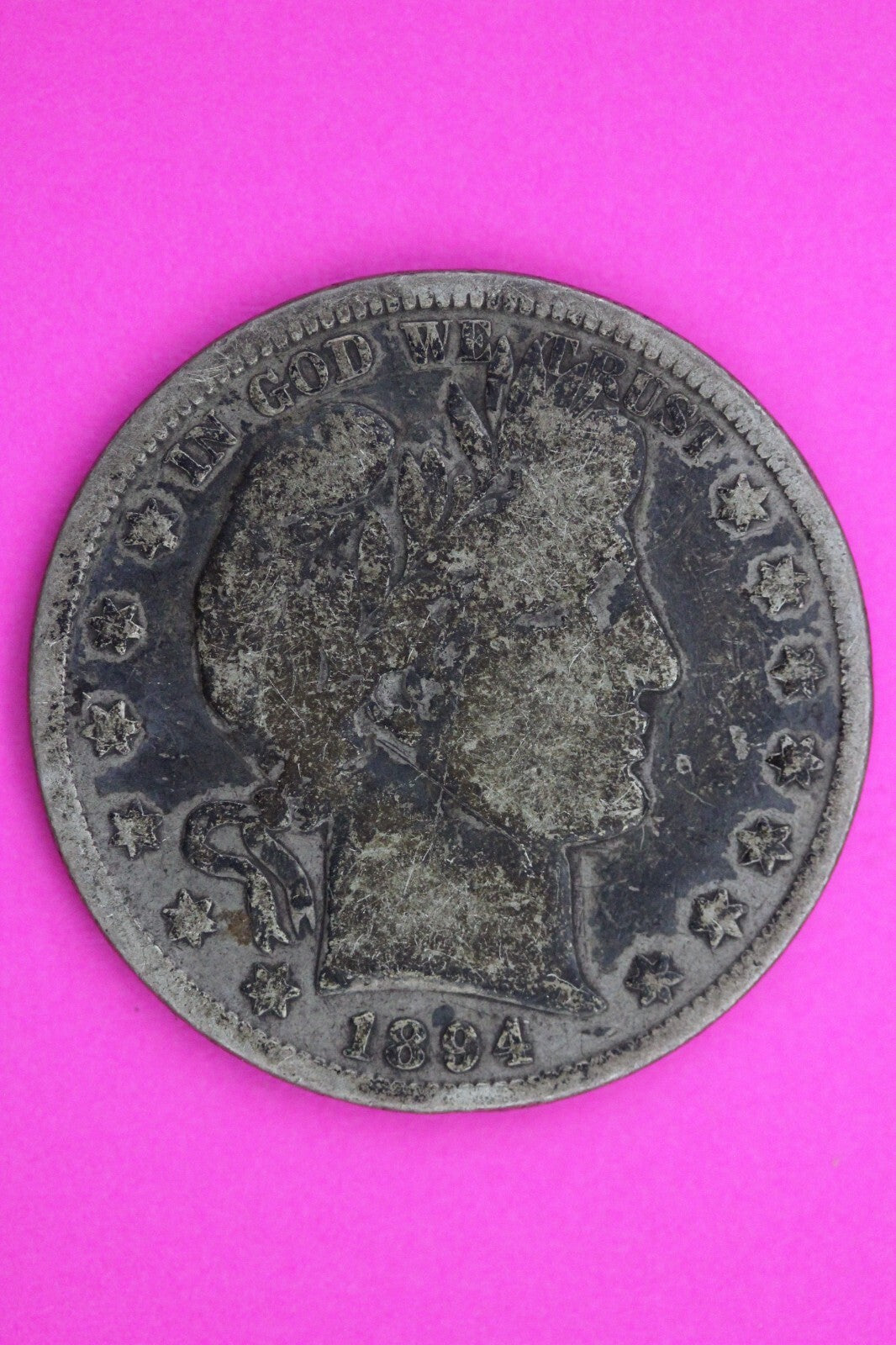 1894 P Barber Liberty Half Dollar Silver Coin Scarce Semi Key Date Genuine 0415N