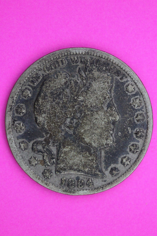 1894 P Barber Liberty Half Dollar Silver Coin Scarce Semi Key Date Genuine 0415N