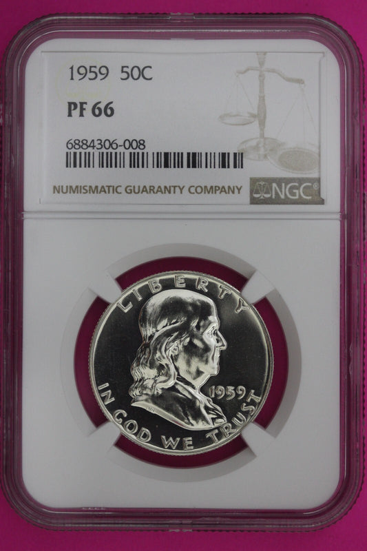 1959 PF 66 Ben Franklin Half Dollar NGC Graded Certified Authentic Slab 1139