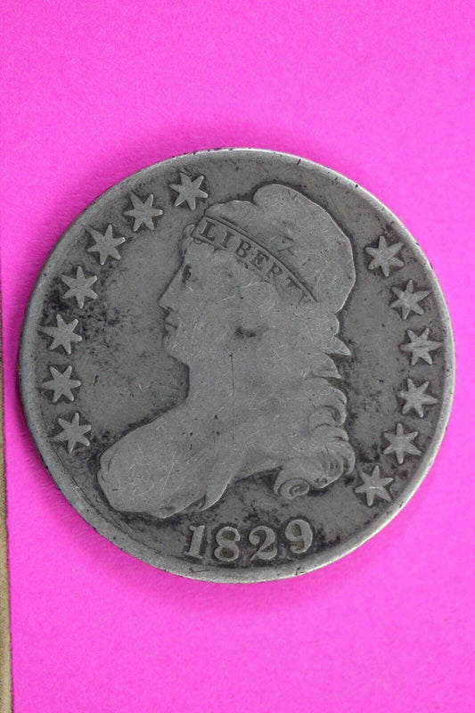 1829 Capped Bust Half Dollar Exact Coin In Pics Silver Rare Semi Key Date 20