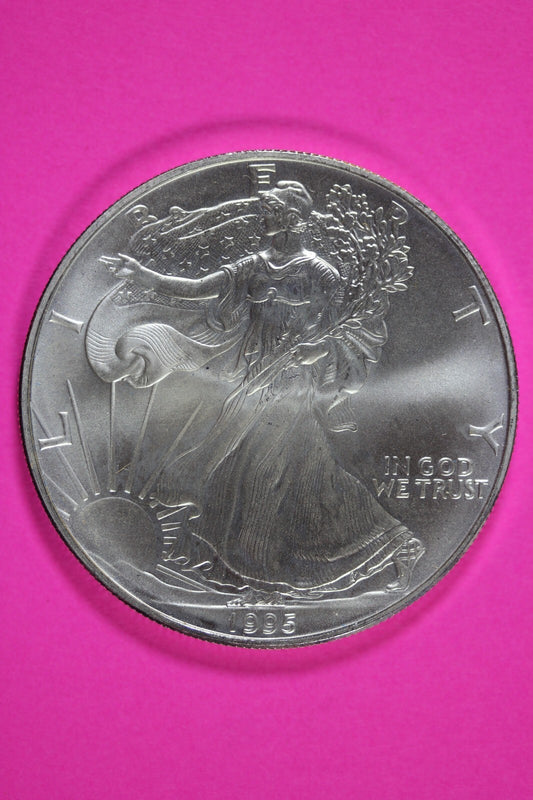 Key Date 1995 BU American Silver Eagle Key Date 1 Ounce .999 Exact Coin Shown 51