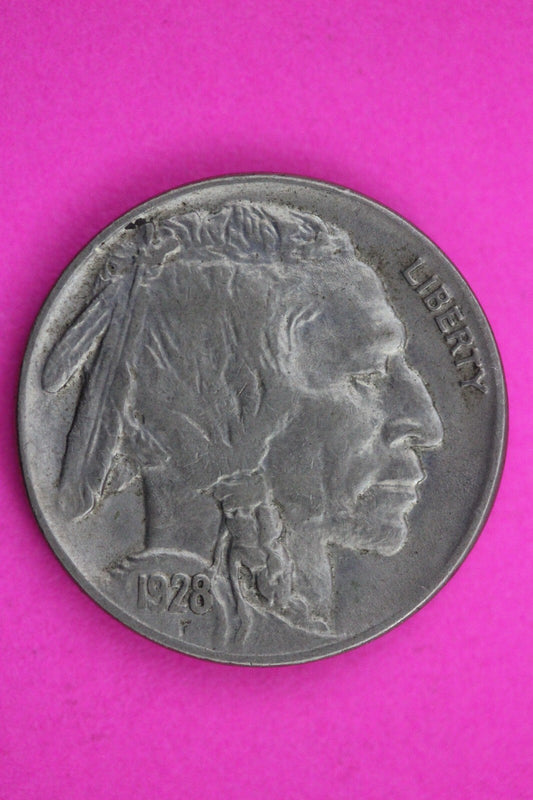 High Grade 1928 P Buffalo Indian Nickel Exact Coin Pictured Philadelphia Mint 03
