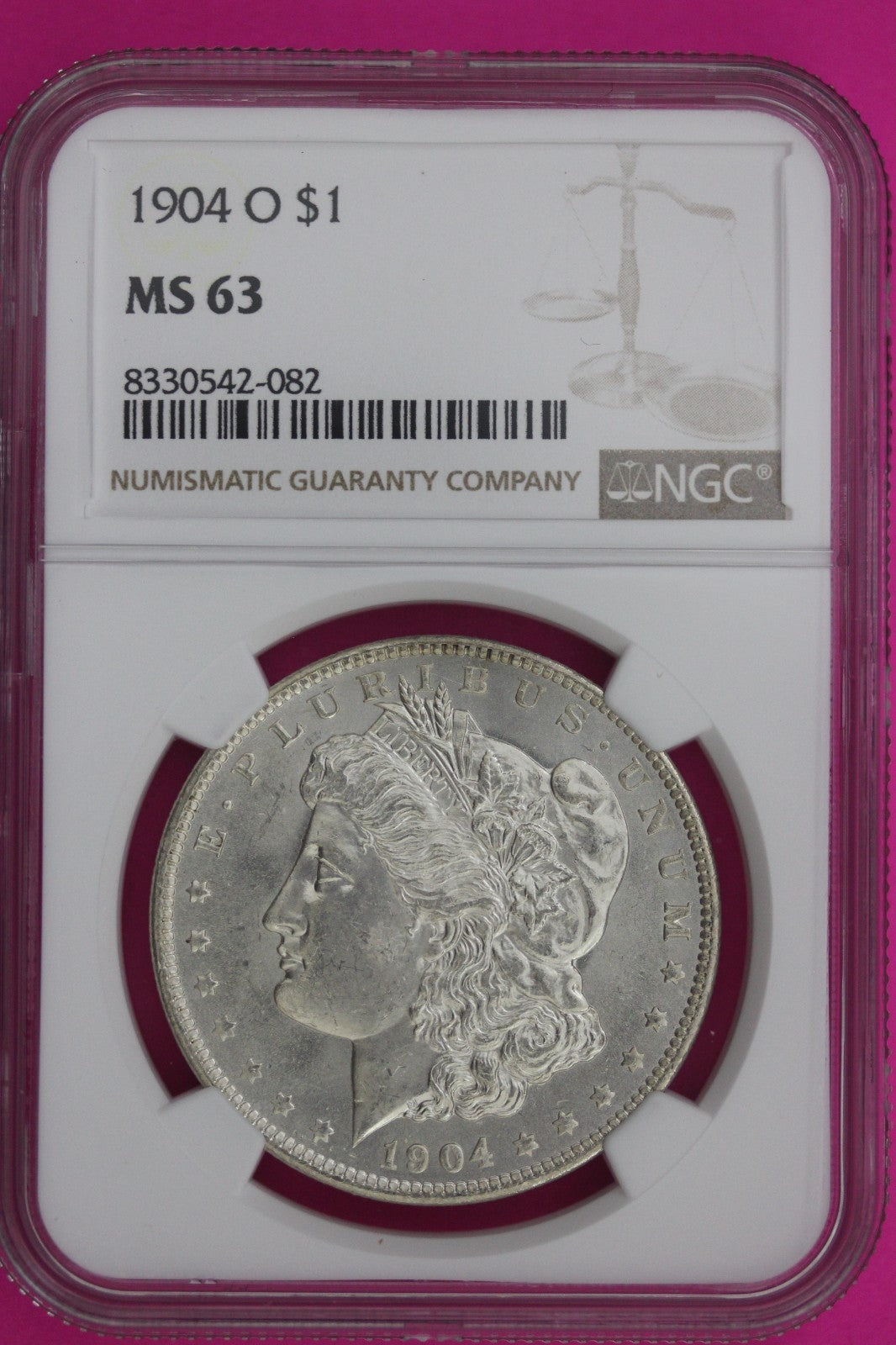 1904 O MS 63 Liberty Morgan Silver Dollar NGC Certified Graded Authentic 1091