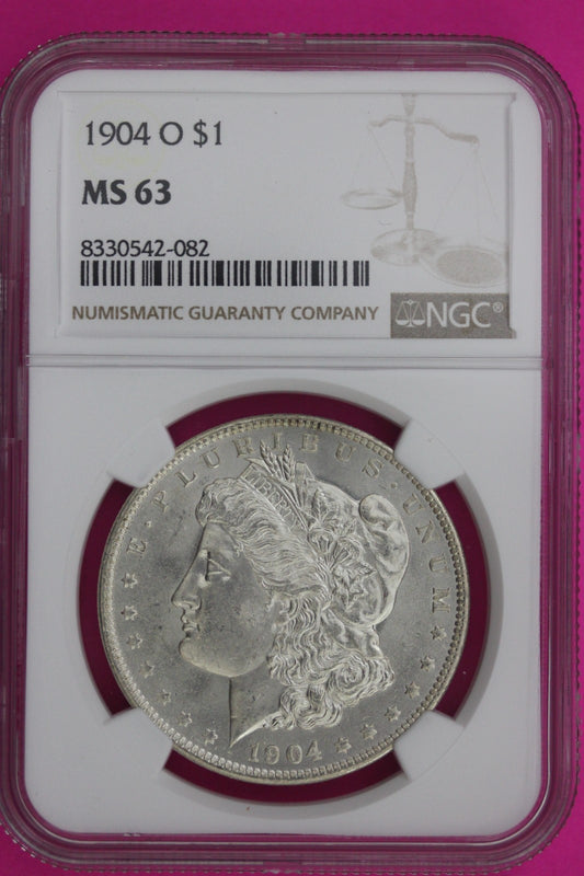 1904 O MS 63 Liberty Morgan Silver Dollar NGC Certified Graded Authentic 1091