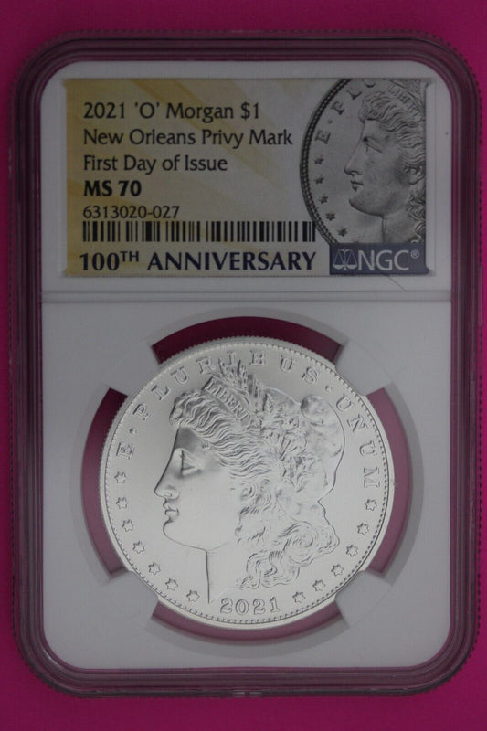 Rare 2021 O MS 70 New Orleans Privy Mark Morgan Silver Dollar NGC 1rst Day 631