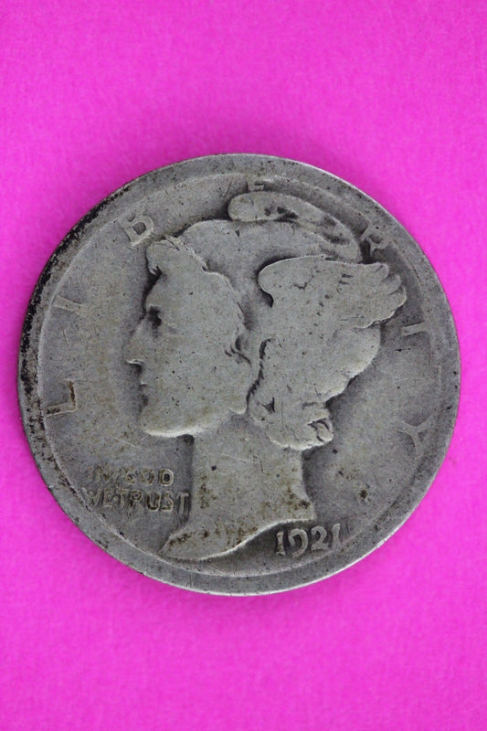 Key Date 1921 P Mercury Winged Liberty Dime Silver You Get Same Coin In Pics 23