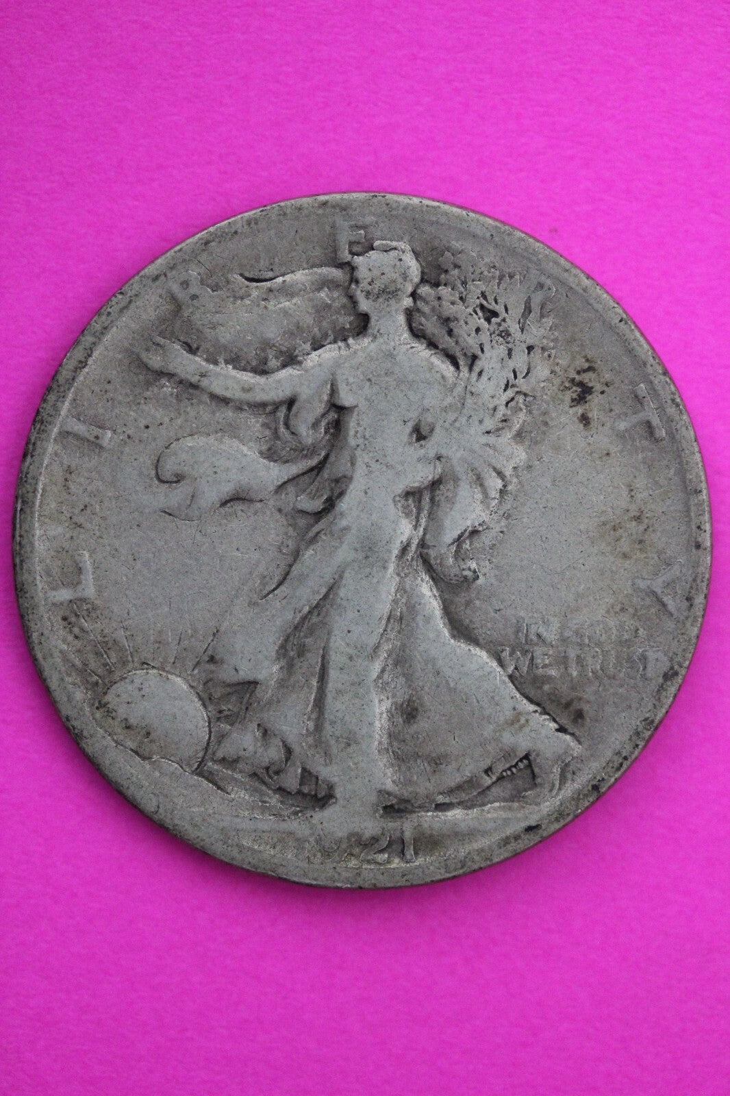 1921 S Walking Liberty Walker Half Dollar Coin Semi Key Date Coin Genuine 0435N