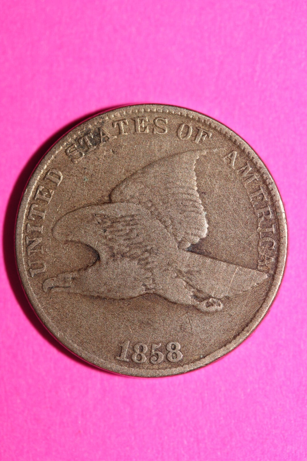 1858 Flying Eagle Cent Penny Exact Scarce Early Type Coin as Pictured 02