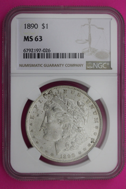1890 P MS 63 Liberty Morgan Silver Dollar NGC Certified Graded Authentic 368