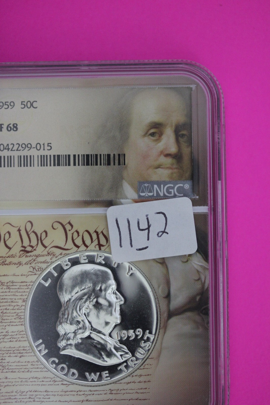 1959 PF 68 Ben Franklin Half Dollar NGC Graded Certified Authentic Slab 1142