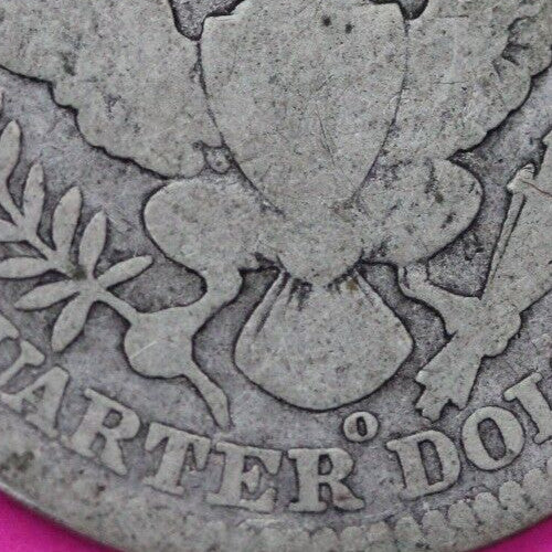 1909 O Barber Liberty Silver Quarter Scarce Semi Key Date New Orleans Mint 03