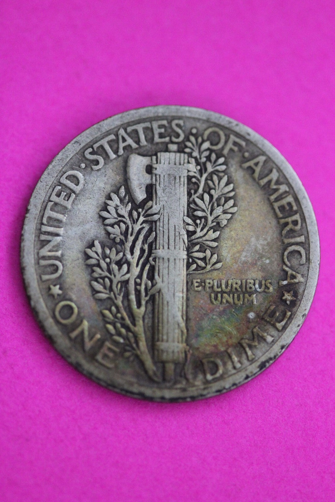 Toned 1917 P Mercury Dime 90% Silver Guaranteed Authentic & Genuine Coin 0999