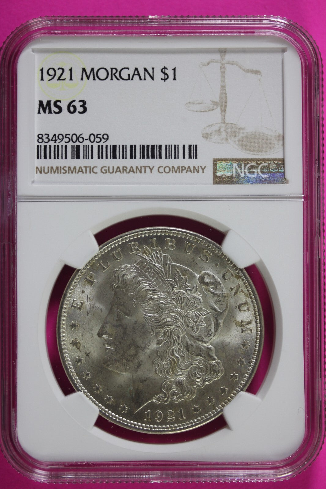 1921 P MS 63 Liberty Morgan Silver Dollar NGC Certified Graded Authentic 669