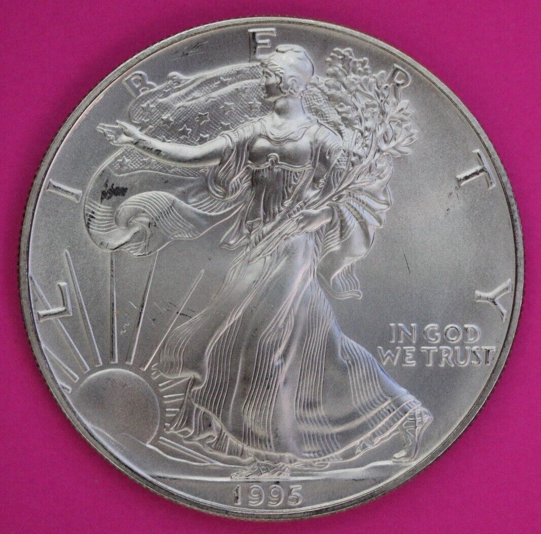 Key Date 1995 BU American Silver Eagle Key Date 1 Ounce 999 Exact Coin Shown 52