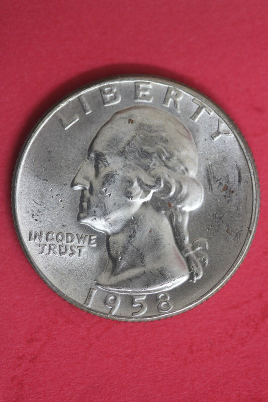 1958 Uncirculated Type B Reverse George Washington Quarter Exact Coin OCE 120