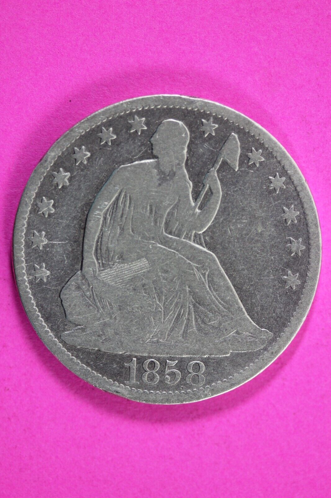 1858 O Seated Liberty Half Dollar Silver Semi Key Date Exact Coin In Pics 25