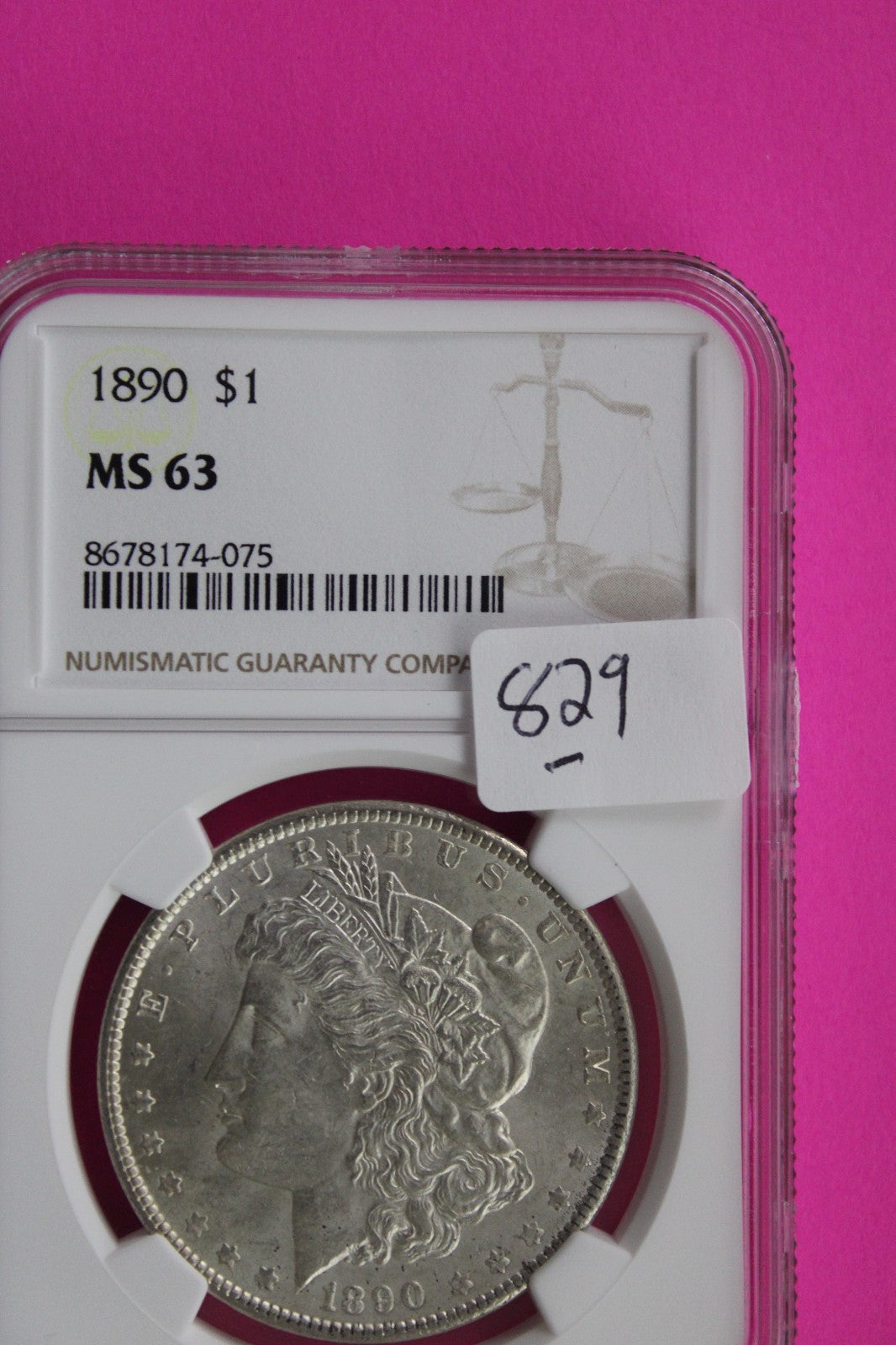 1890 P MS 63 Liberty Morgan Silver Dollar NGC Certified Graded Authentic 829
