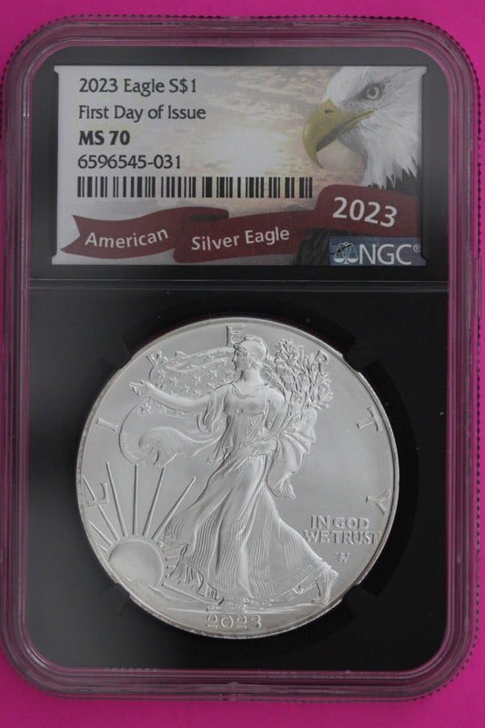 2023 MS 70 Silver Eagle Coin 1 OZ .999 NGC Certified Graded Authentic Slab 536