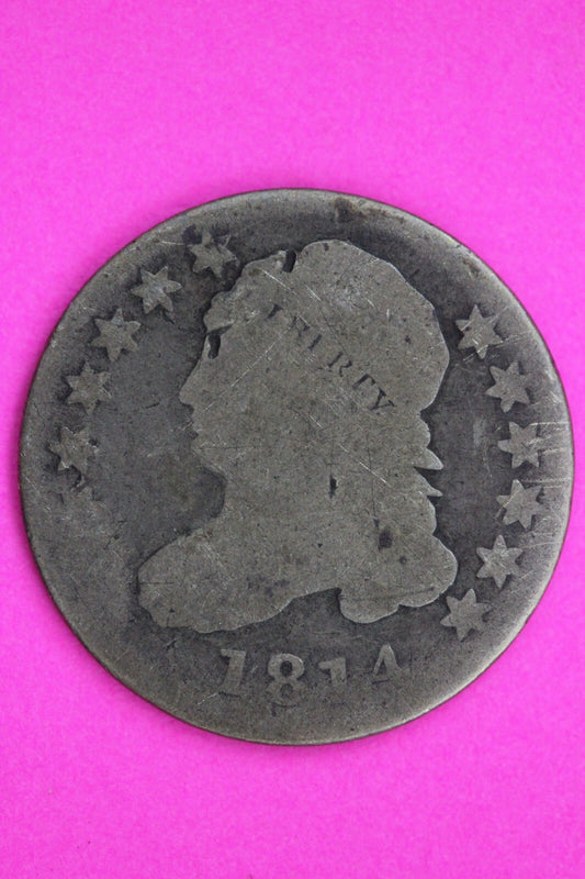 1814 Bust Capped Dime Lady Liberty Silver Coin Guaranteed Authentic Genuine 1366