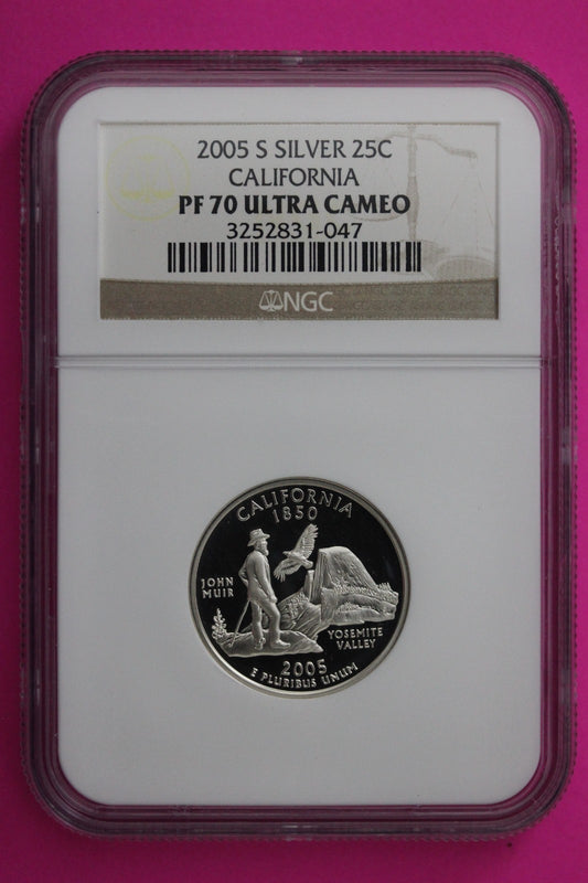 2005 S PF 70 California Silver State Quarter NGC Certified Authentic Slab 441