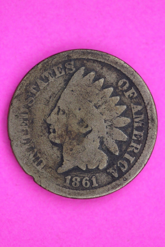 1861 Rotated Die Indian Head Cent Penny Guaranteed Authentic & Genuine Coin 1317